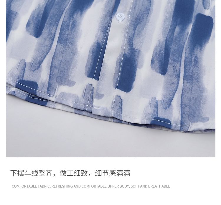 Capbrew - Tie-dye overhemd met korte mouwen en knoopjes