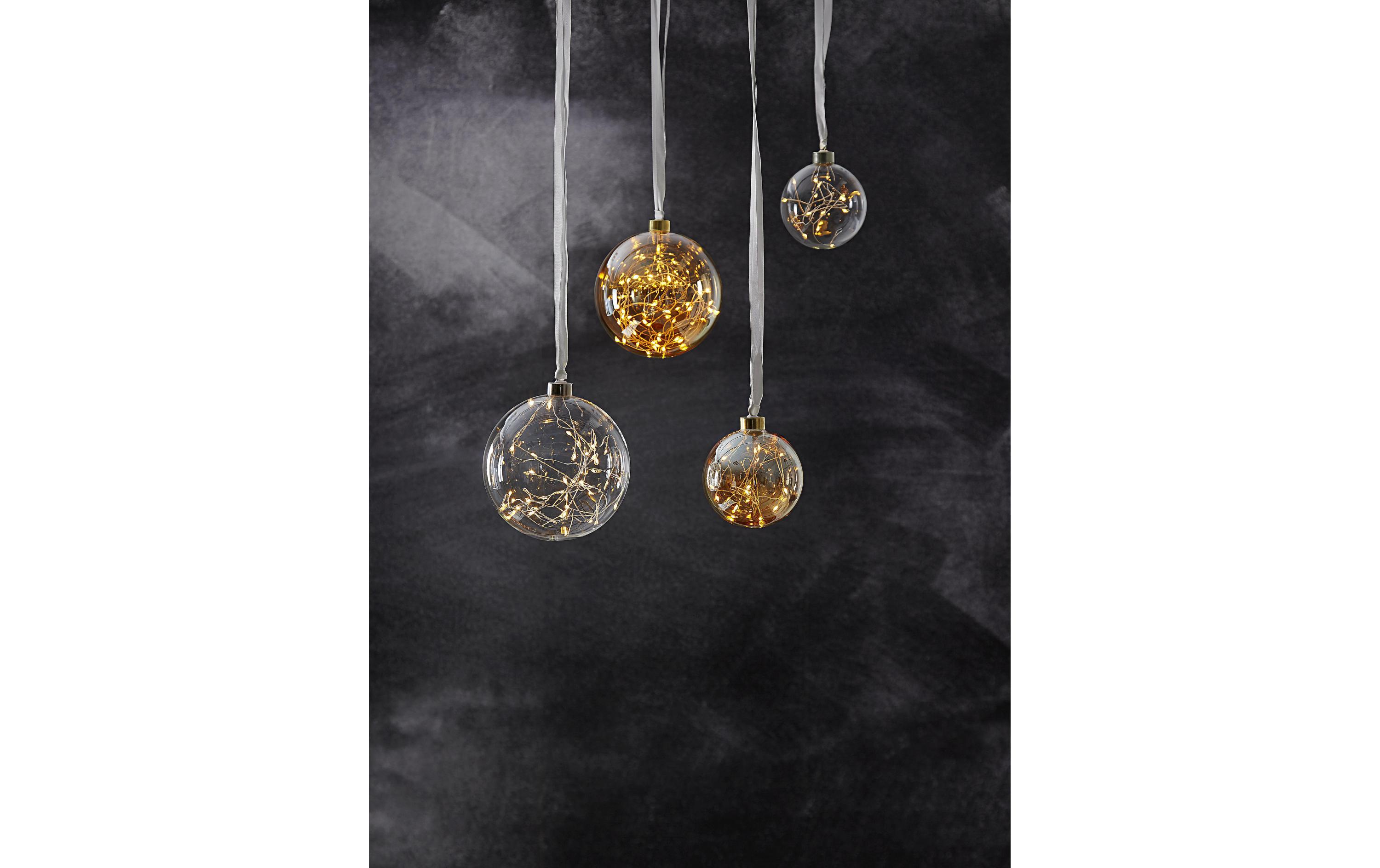 Weihnachtskugel Glow, 40 LED, Ø 15 cm, BernsteinWeihnachtskugel mit Beleuchtung