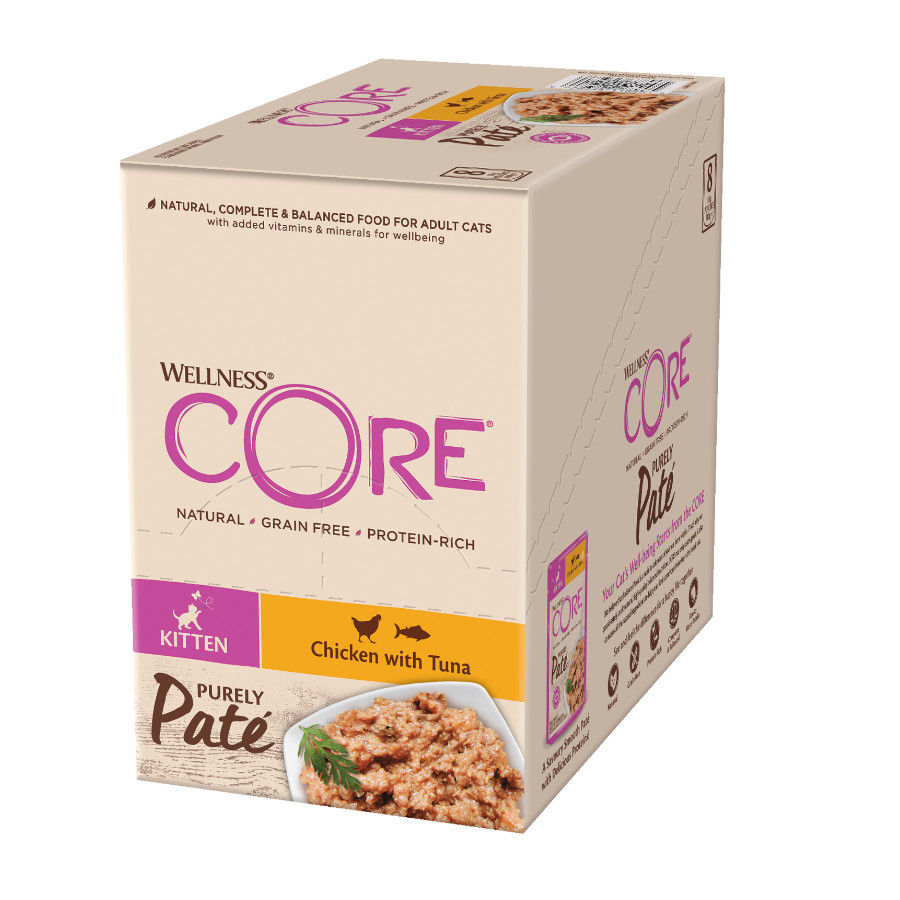 Sachê de 85g de Patê de Frango Wellness Core para gatinhos