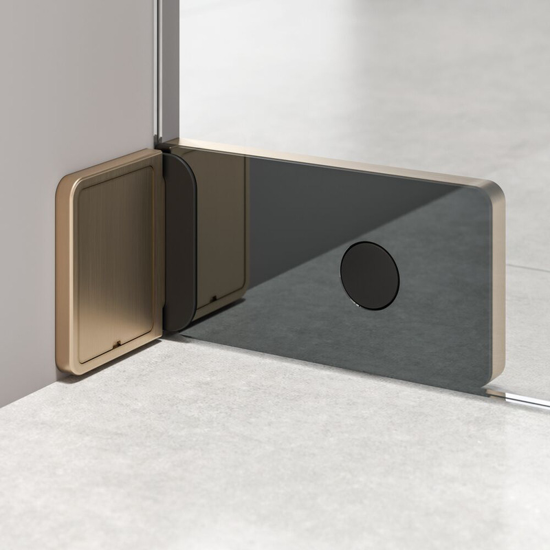 Sealskin Pure inloopdouche type A3 90x200 cm, 8 mm helder veiligheidsglas met antikalklaag geborsteld goud