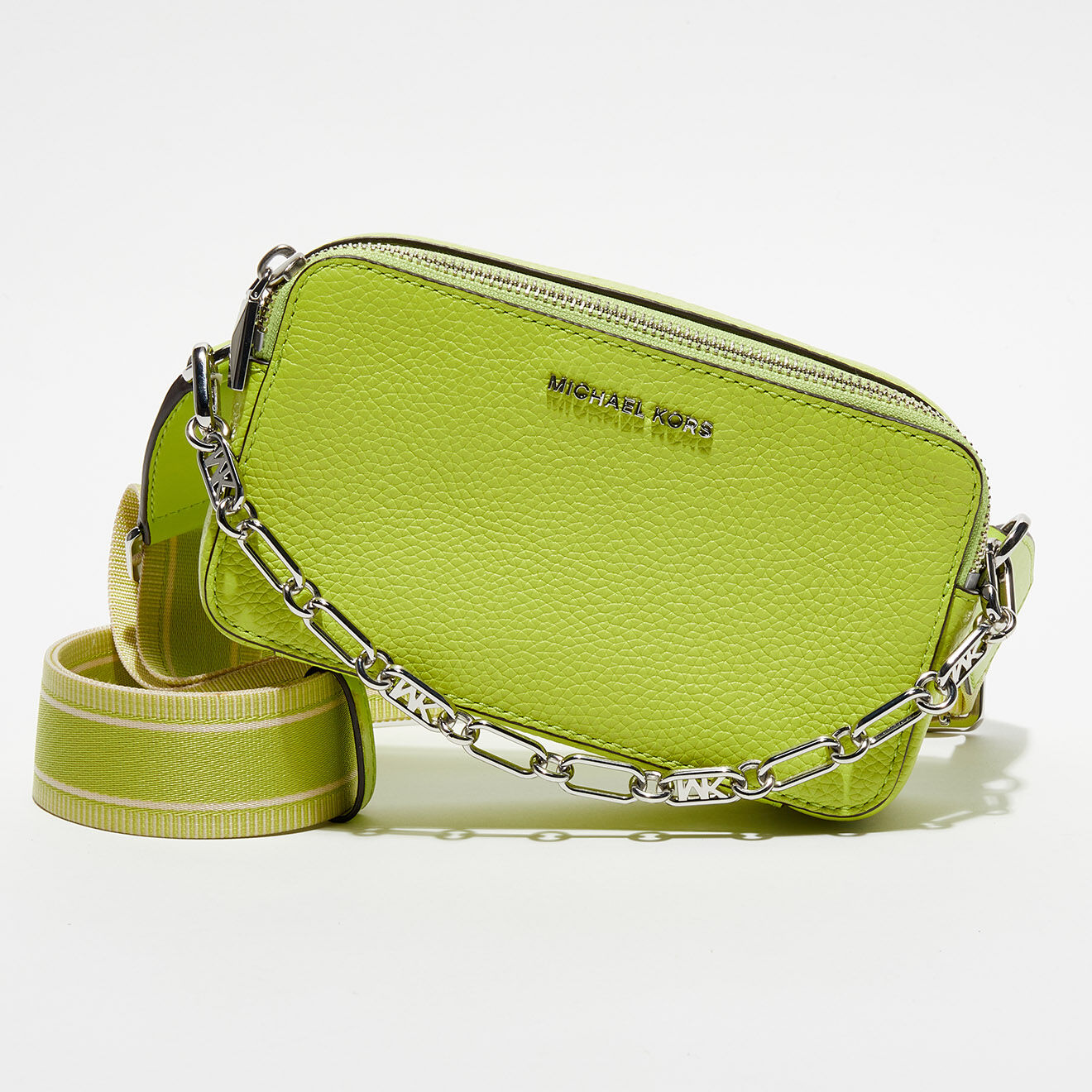 Michael Kors Sac bandoulière en Cuir Jet Set vert anis - 19.5x11.5x6 cm