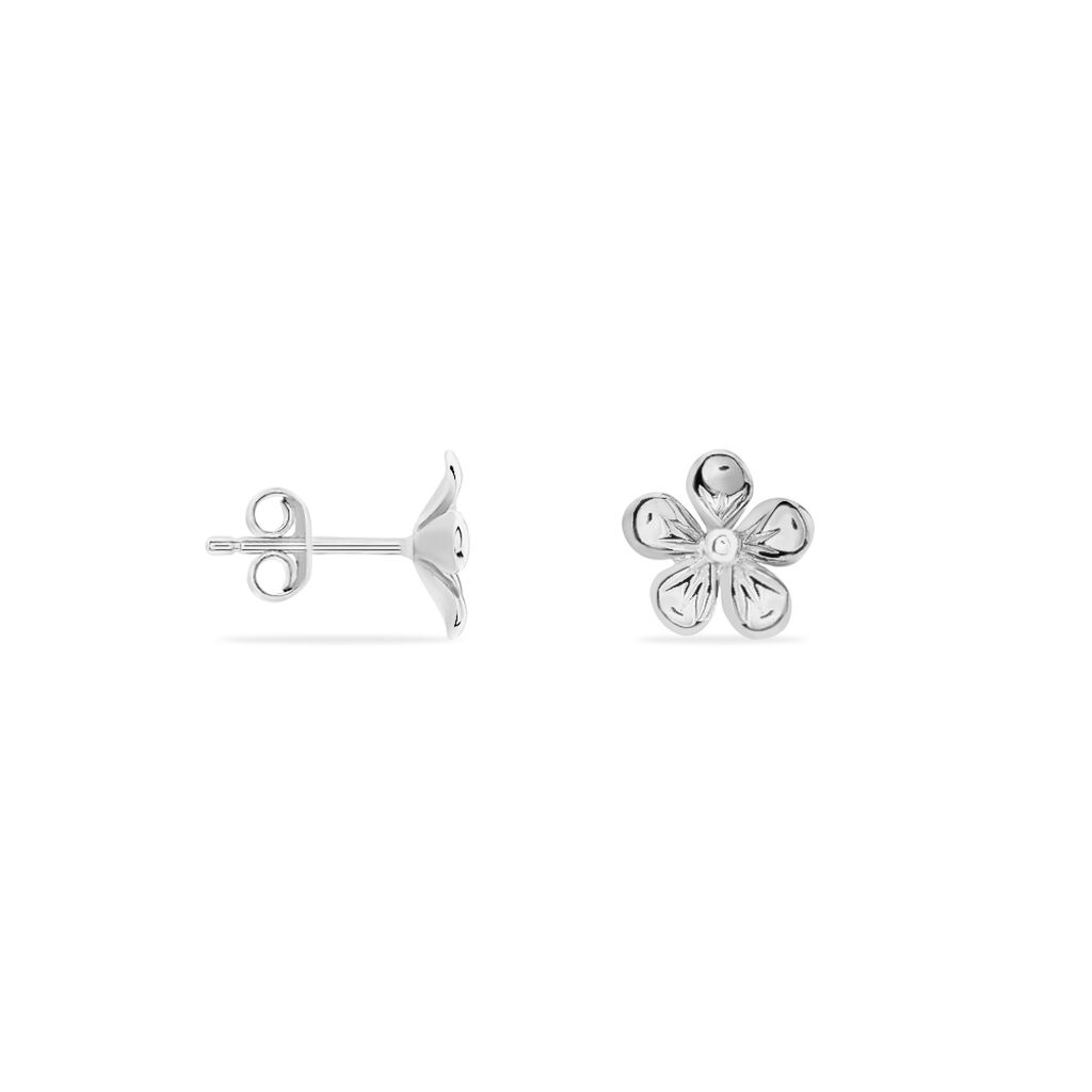 Boucles D'oreilles Puces Locmae Argent Blanc
