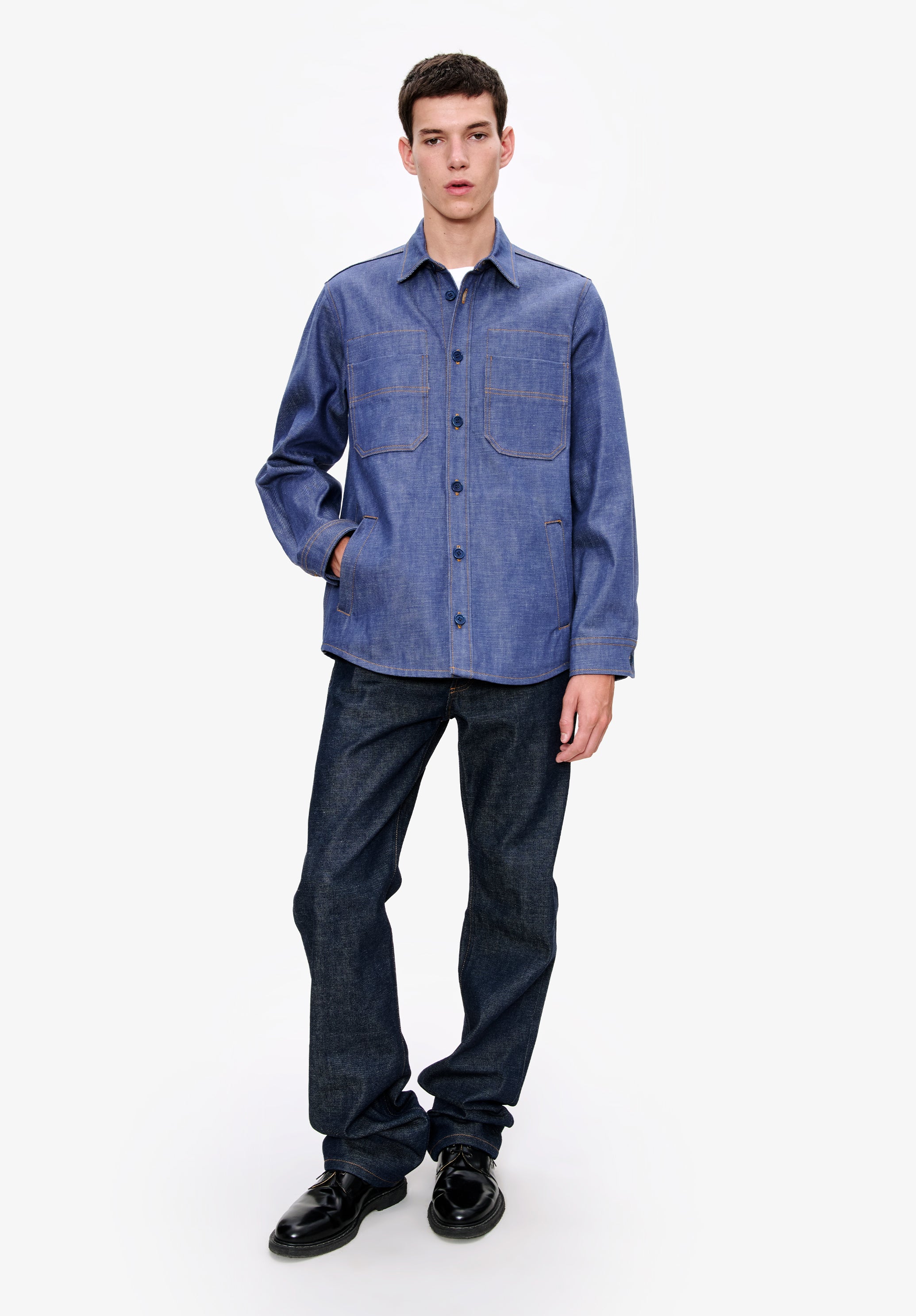 Veste en denim bleu esprit workwear - Bleu