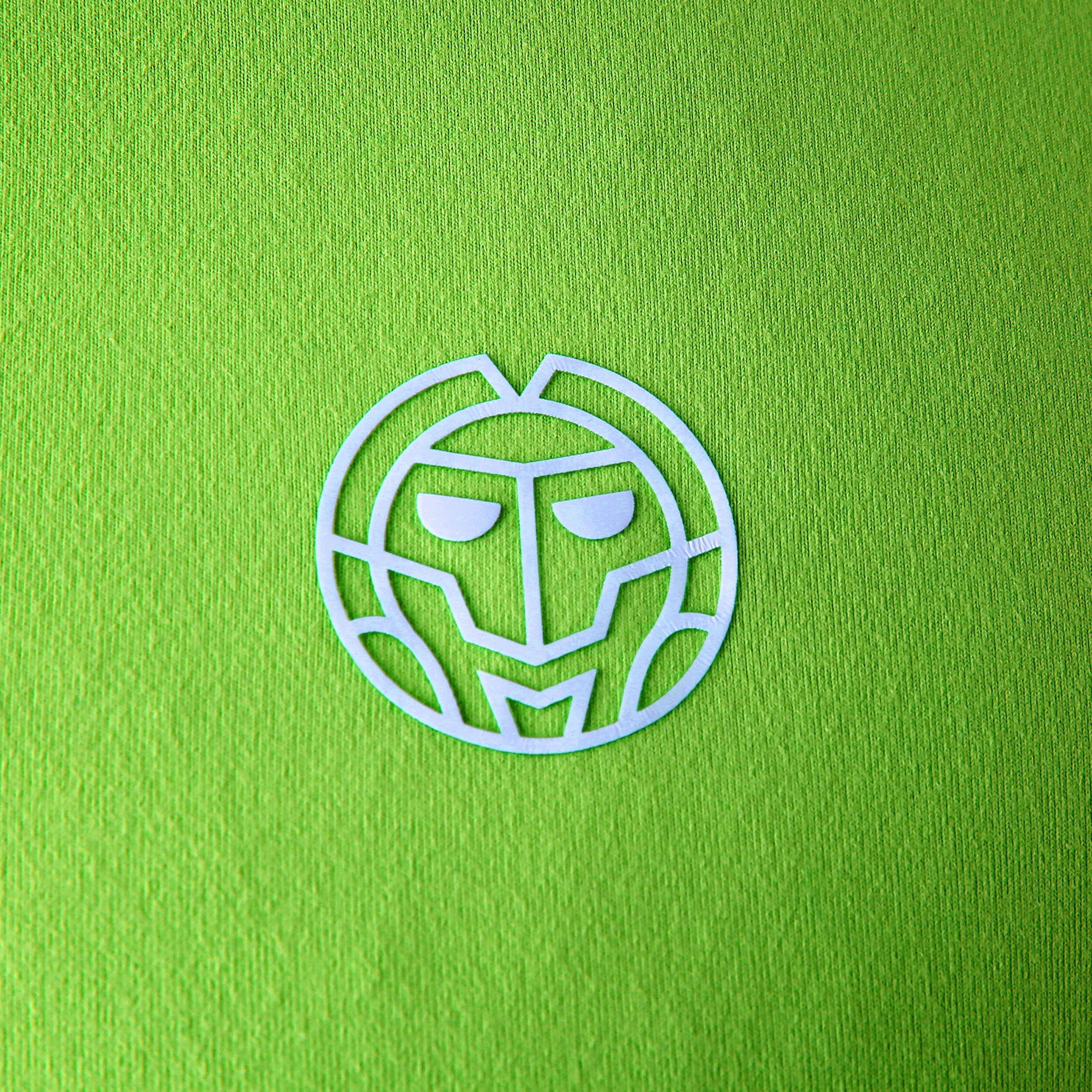 BIDI BADU Zac Tech Half Zip Haut Manches Longues Hommes - Vert Fluo , Blanc
