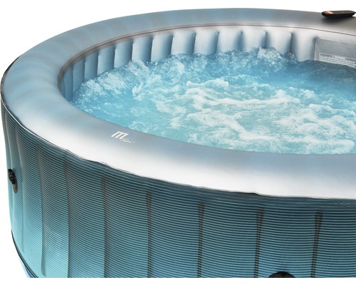 Opblaasbare STARRY Plug & Play hottub voor maximaal 6 personen met filtersysteem, desinfectietechnologie, automatische uitschakel-/stand-byfunctie, timerfunctie en LED-sfeerverlichting, antraciet