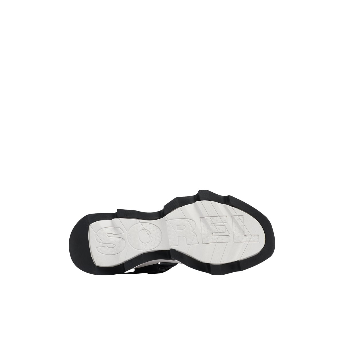 SOREL-Y-strap high-Sandales à brides sportives - Petit talon compensé - Noir/Blanc
