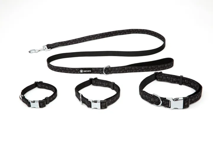 Paw Love - Halsbånd hund (Medium) - Sort