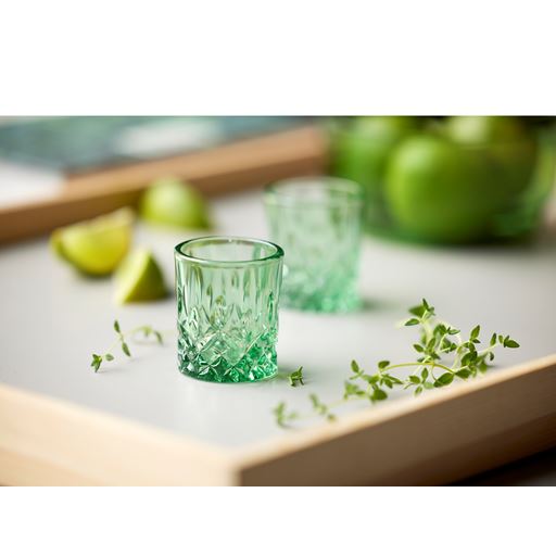 Lyngby Glas Sorrento 4-pak Shotglas, Green, 4 cl
