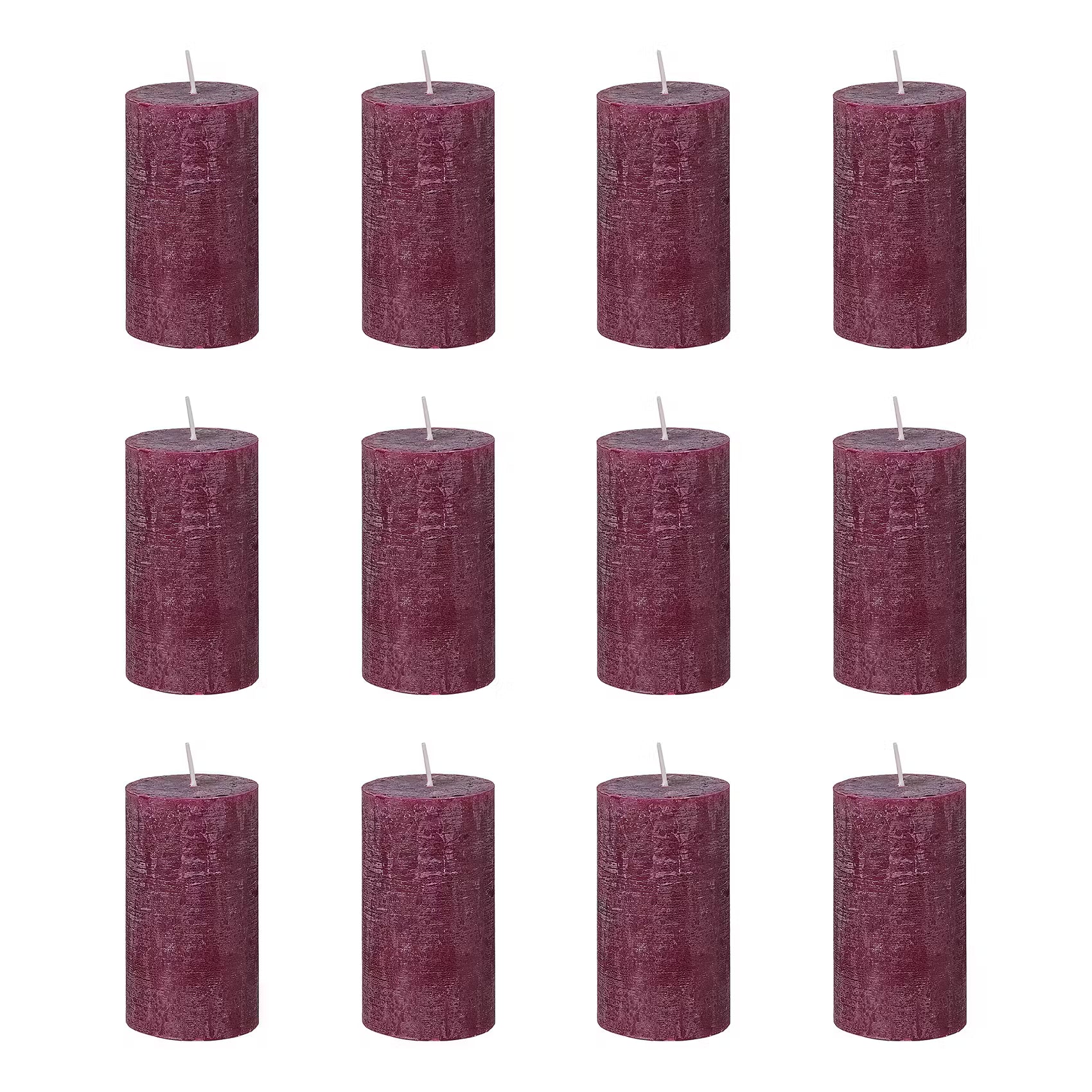 RUSTIC Stumpenkerze 12er-Set