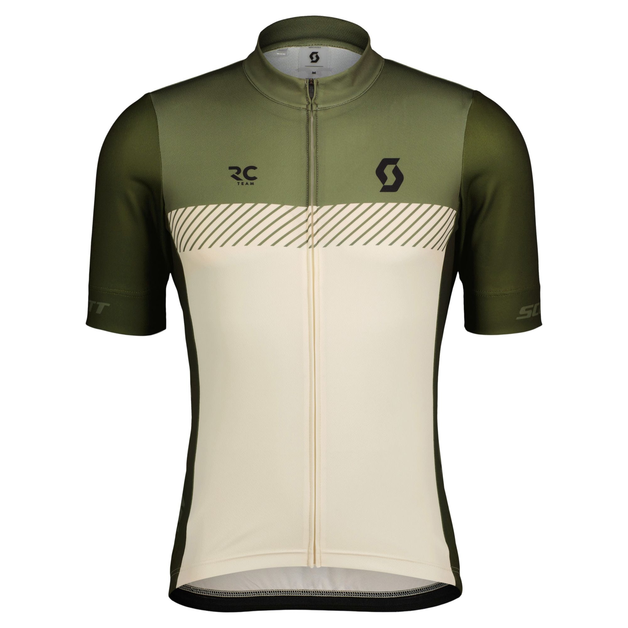 SCOTT RC Team kortærmet cykeltrøje hay green/cotton white herre
