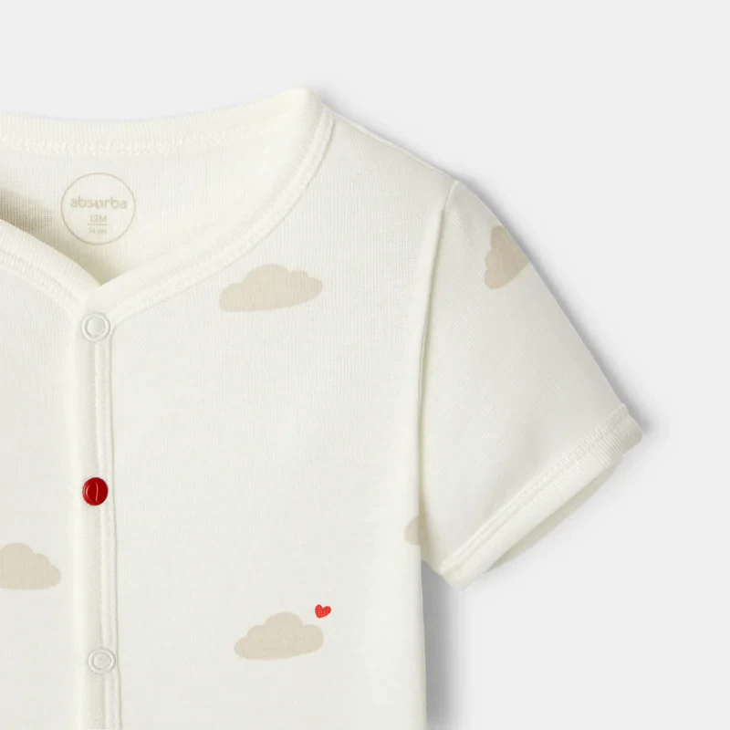 Combinaison courte en coton bébé mixte Blanc