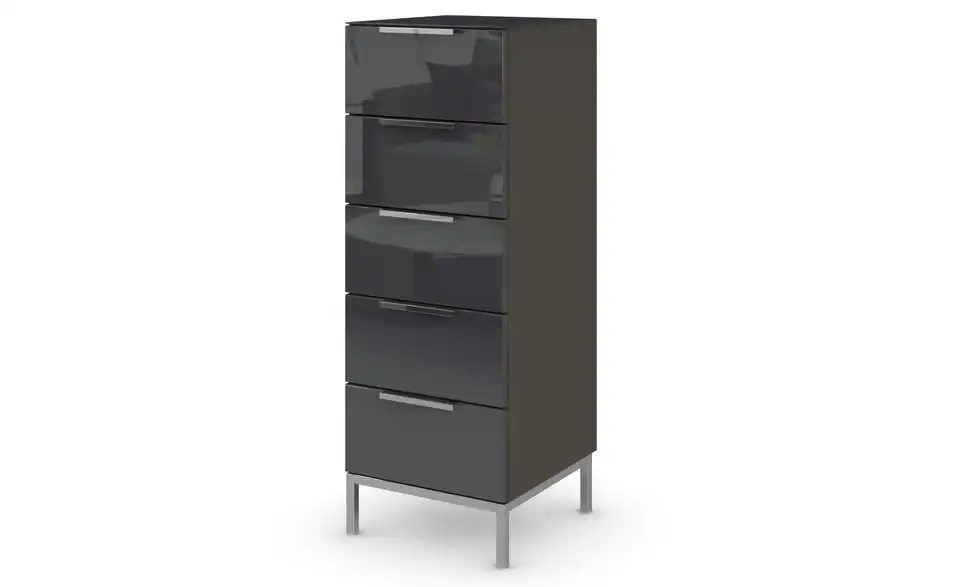 Kommode 40 cm verchromt Basaltgrau