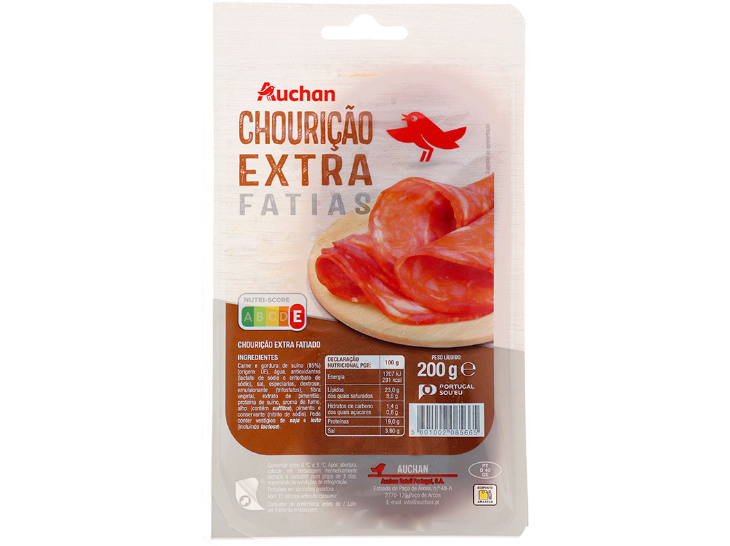 CHOURICÃO AUCHAN FATIAS 200G