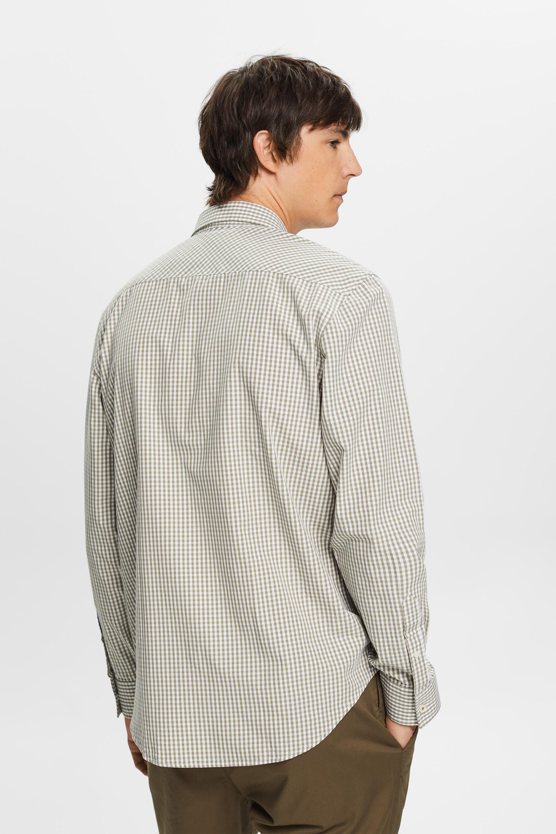 Chemise à col boutonné animée de carreaux vichy, 100 % coton