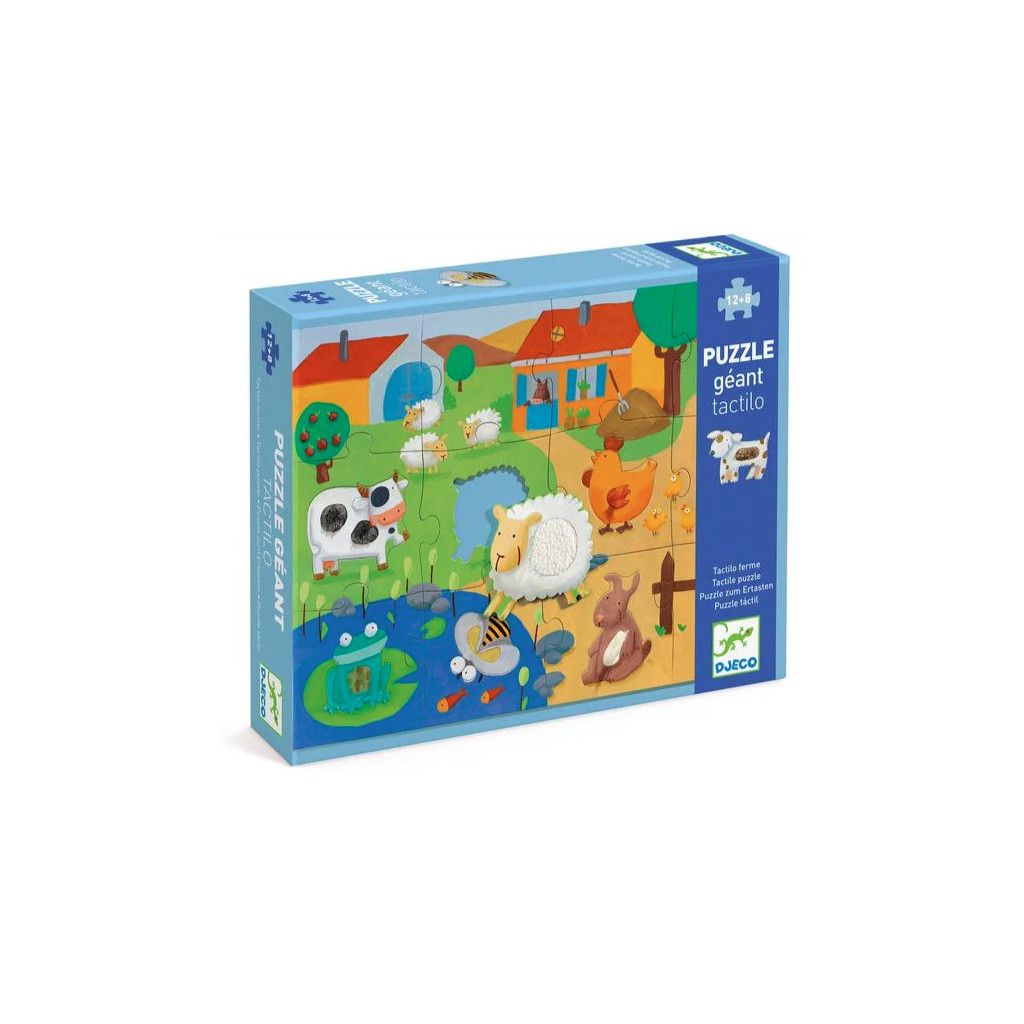 Puzzle tactilo Géant la Ferme- 12 + 6