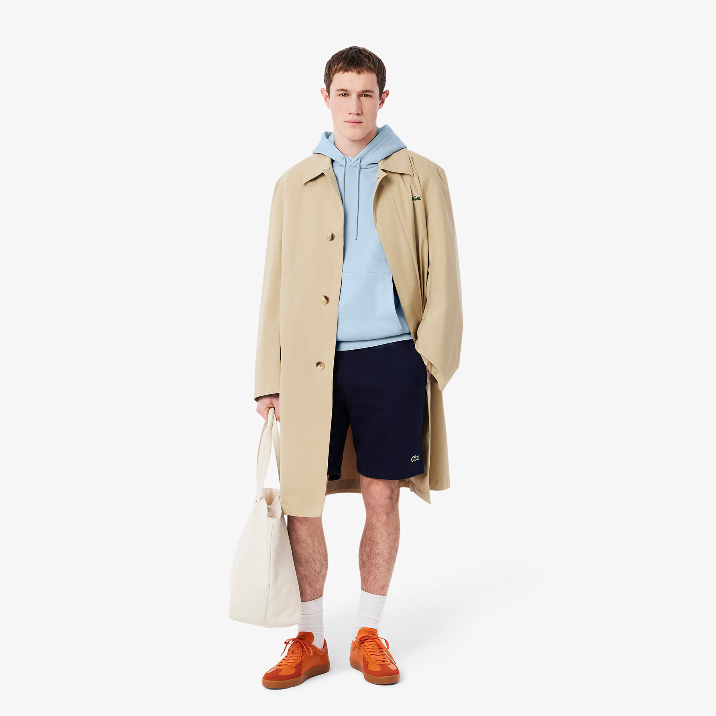 Lacoste Brushed Sweat À Capuche Hommes - Bleu Clair