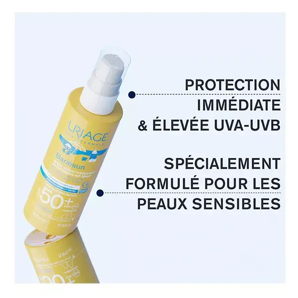 Protetor solar hidratante infantil em spray Uriage Bariésun FPS 50+ sem fragrância 200ml