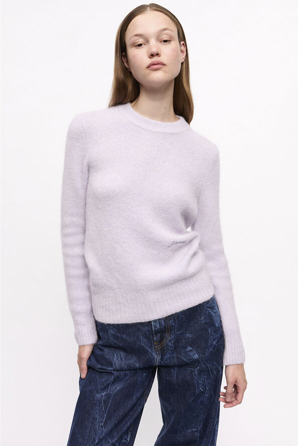 Ganni Brushed Alpaca O-neck Lavender blue