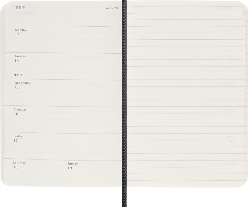 (1W/2S) 9x14cm Soft Cover Weekly Schüleragenda Zeitplanungssystem Wochenkalender 2025-2026 (8056999270704) - Schwarz