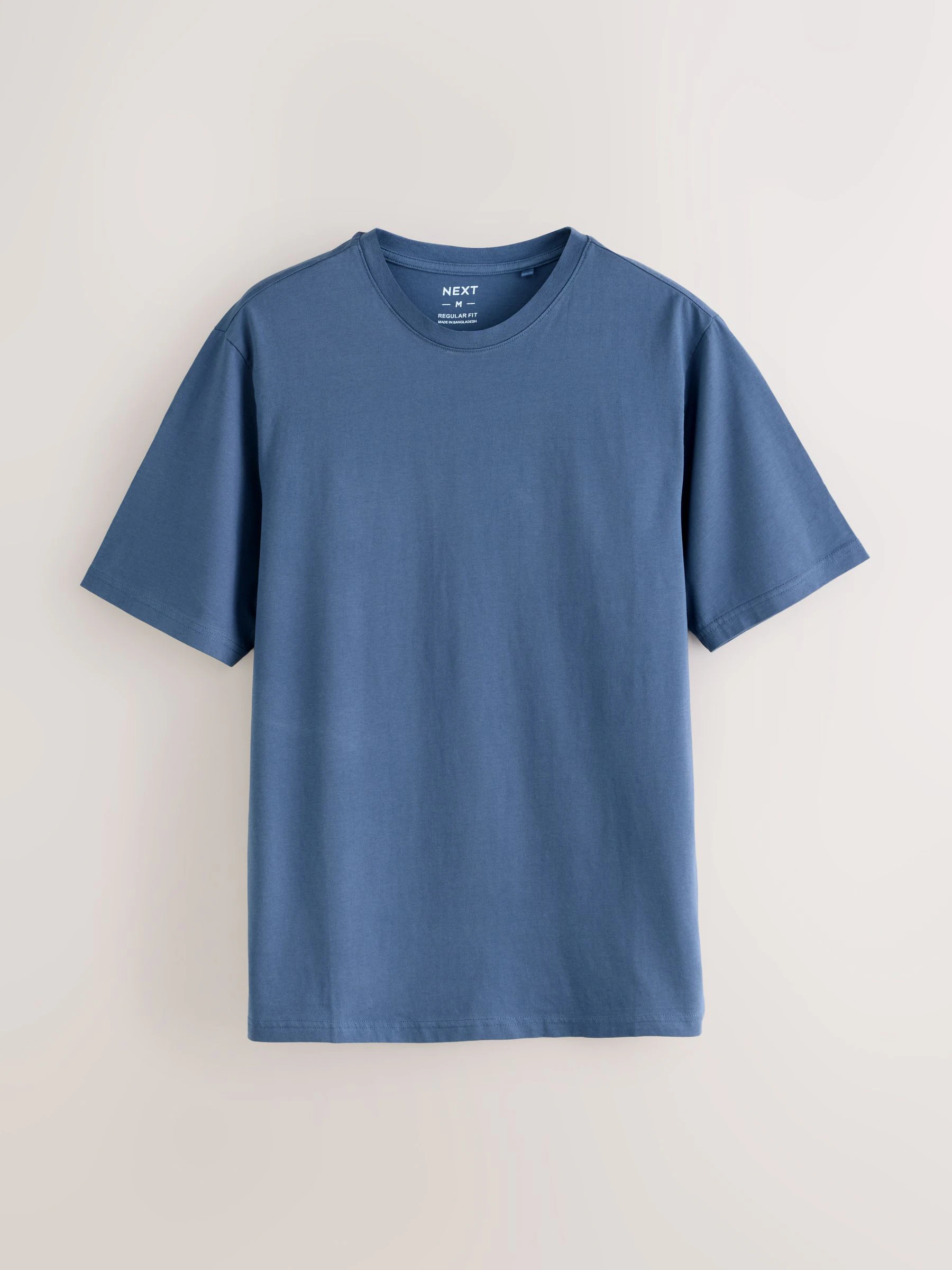 Blauw - Normale Pasvorm - Essential katoenen T-shirts verpakking van 6