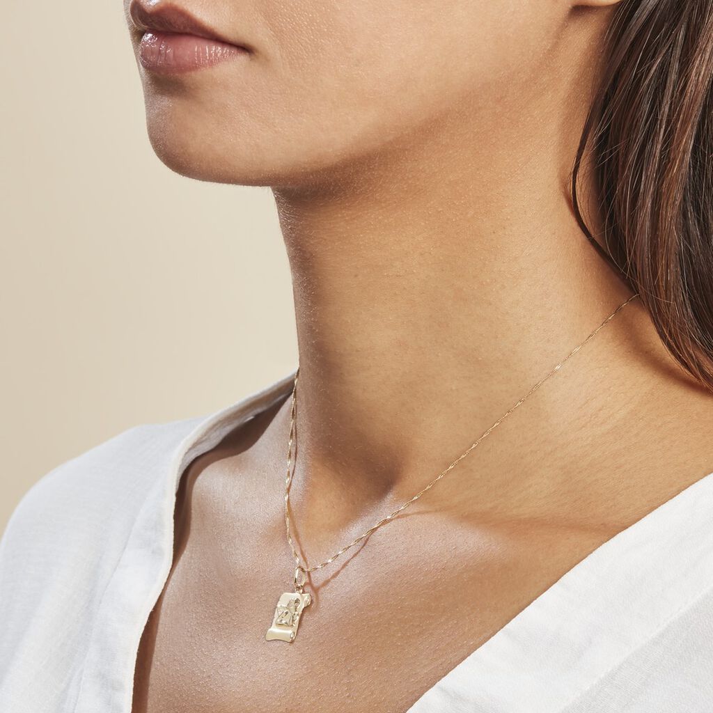 Pendentif Ange Parchemin Or Jaune