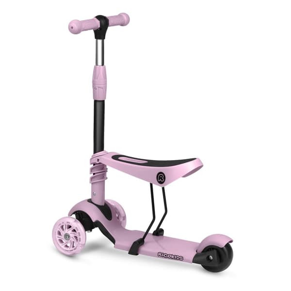 Trehjuls scooter Ricokids Cubi - Rosa