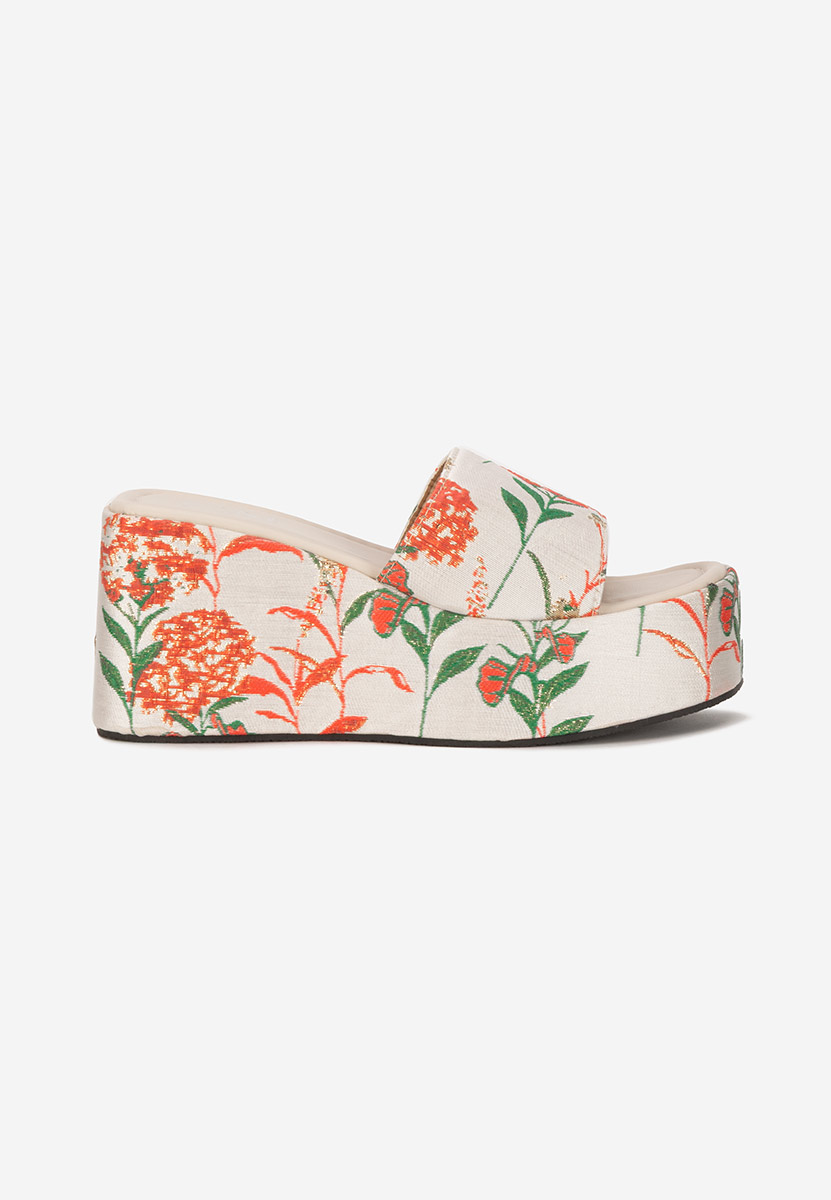 Mules à plateforme beige Anhela