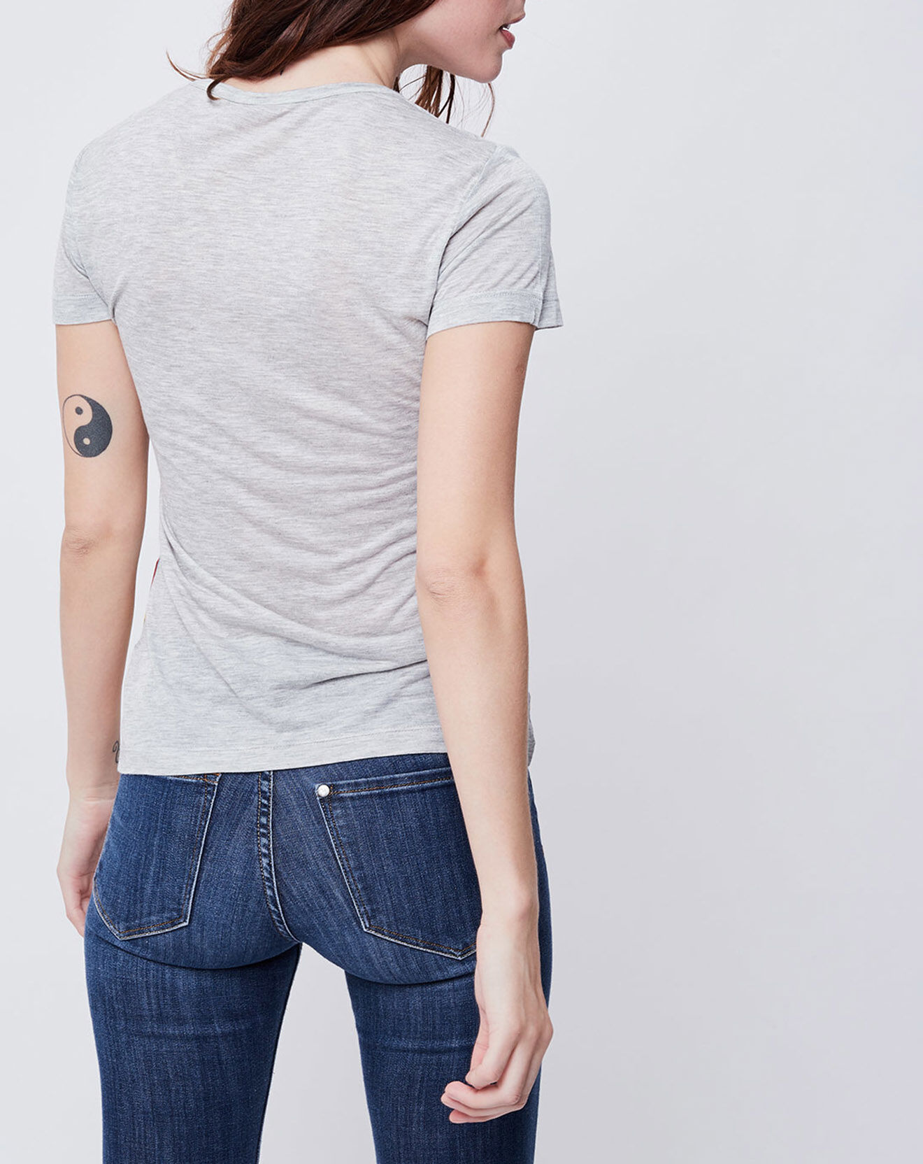 John Galliano T-Shirt imprimé gris clair