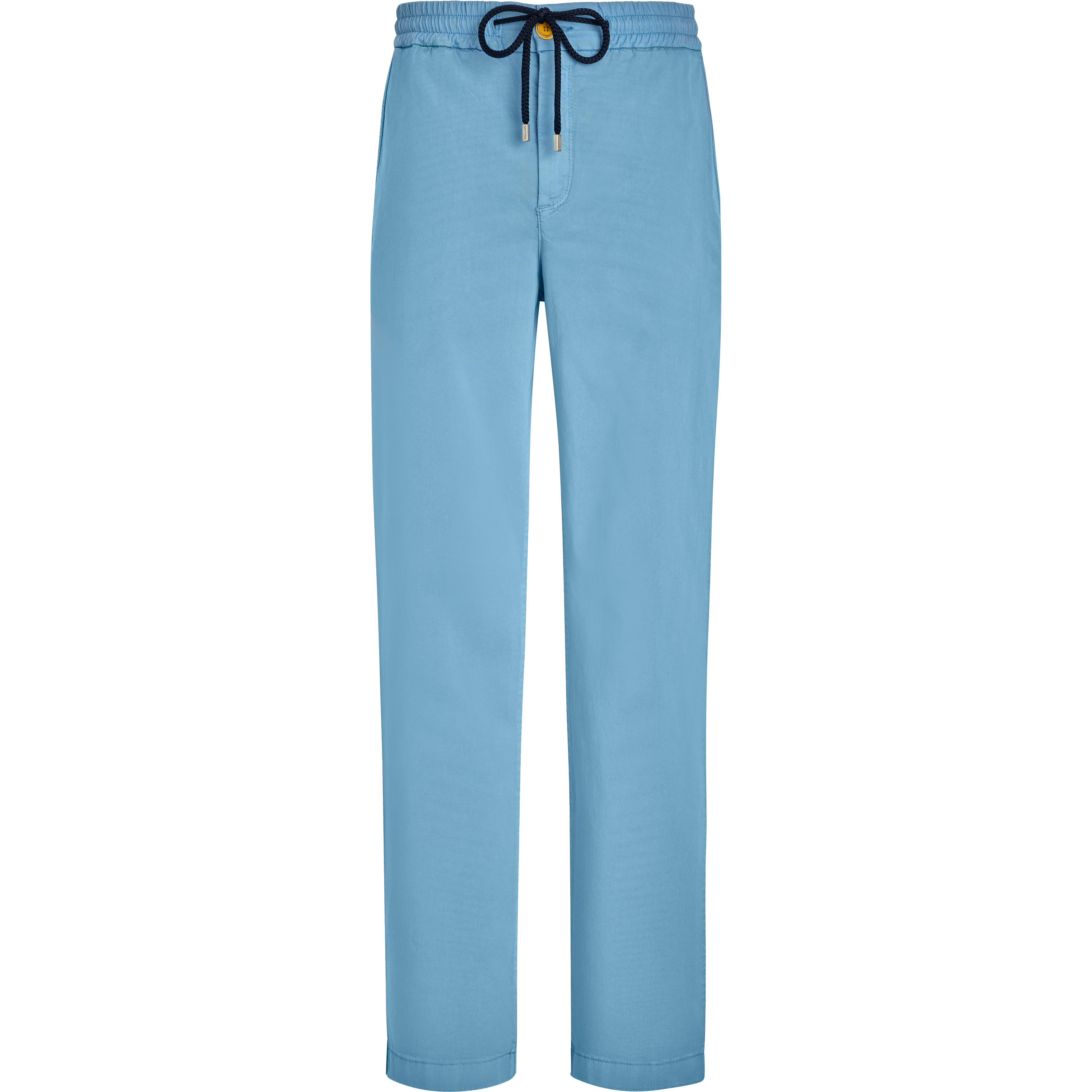 Pantalon Taille Élastique en Coton et Tencel Homme Uni