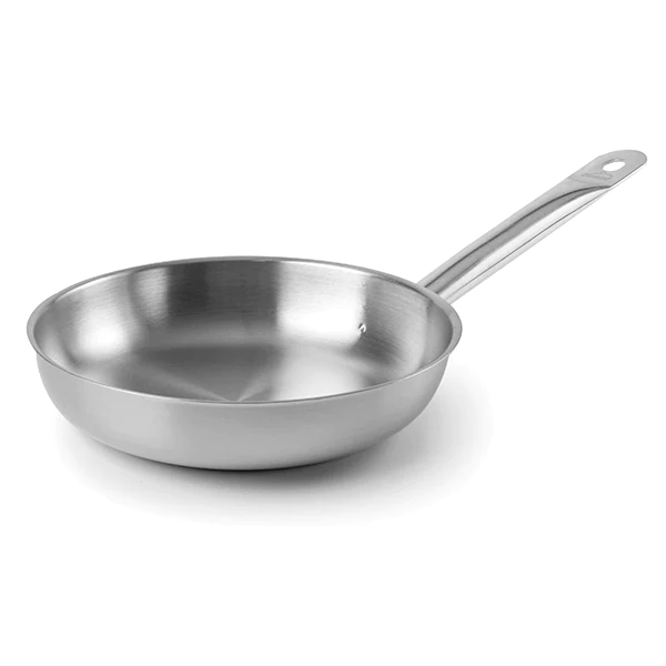 Batterie de cuisine tout inox : 3 casseroles, 2 poêles et 1 marmite Ch