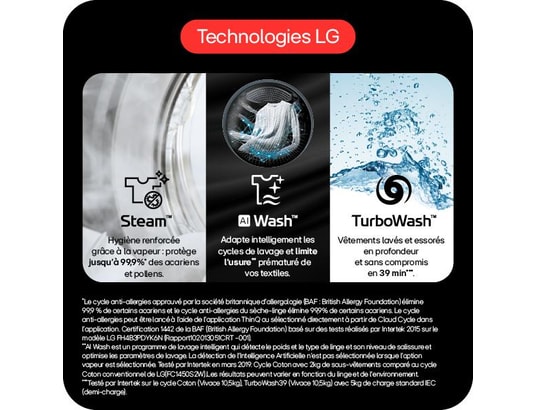 LG - Lave linge sechant Frontal F214WT8GRBE