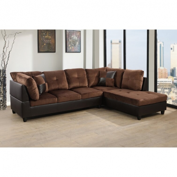 Burman 103.5&prime;&prime; Wide Faux Leather Sofa & Chaise