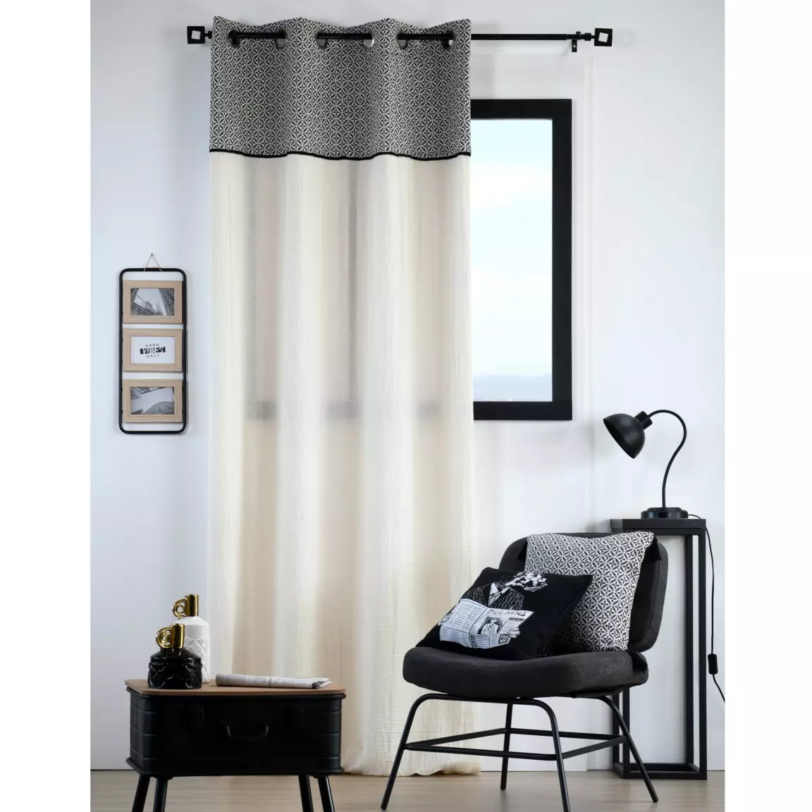 Rideau coton (140 x 260 cm) Princeton Gris ardoise