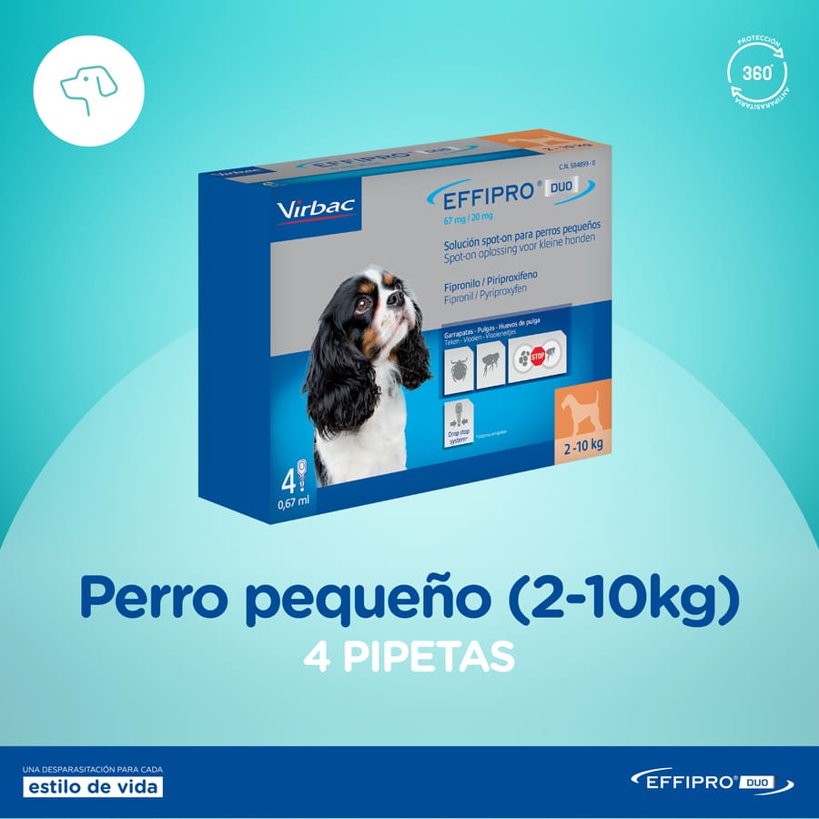 Pipetas antiparasitárias Effipro Duo para cães