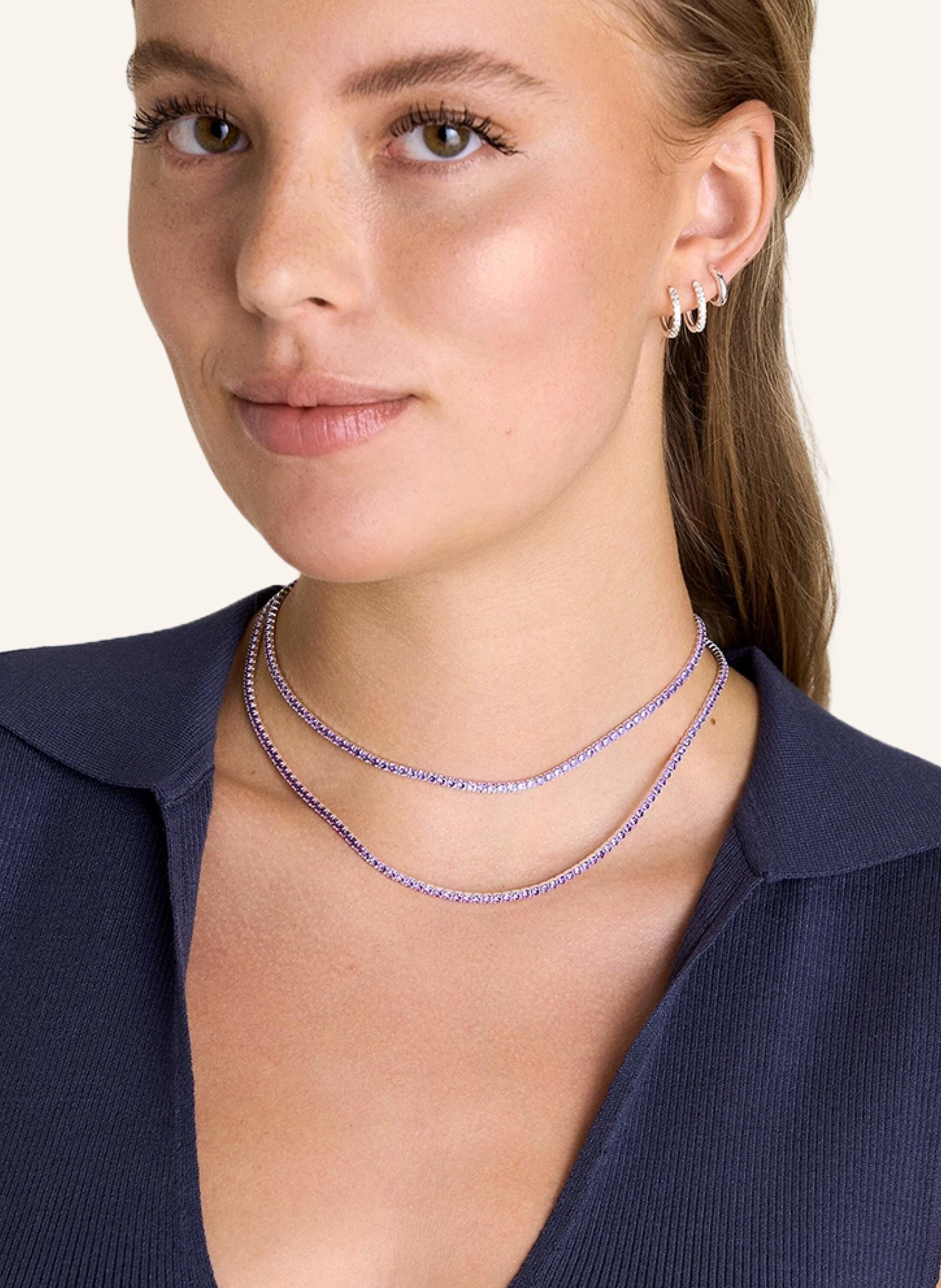 OHH LUILU Halskette TENNIS CHOKER PASTEL LAVENDER by GLAMBOU