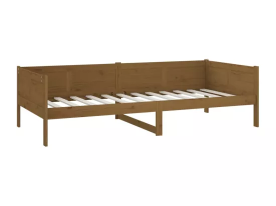 Lit de jour sans matelas marron miel bois pin massif 90x190 cm