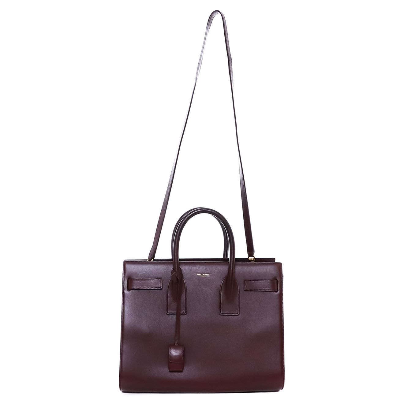 Saint Laurent Sac bandoulière Sac de jour Small en Cuir violet - Très bon état - L.32 cm