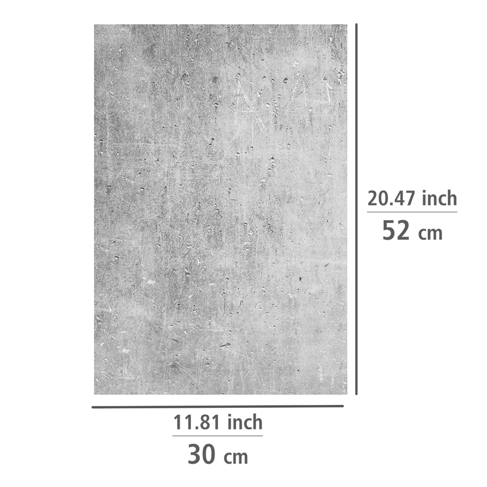 2er-Set Glasabdeckplatten - grau - Beton