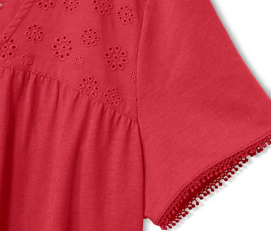 Shirt mit Stickerei, rot