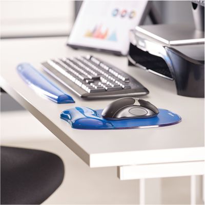 Fellowes - Repose-poignets clavier Crystals Gel bleu