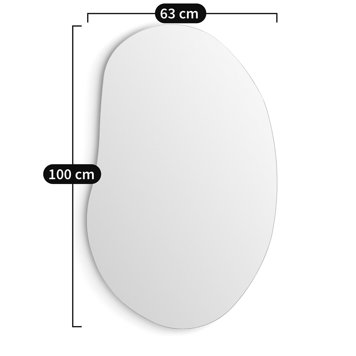 LA REDOUTE INTERIEURS<br>Espelho em formato orgânico Alt.100 cm, Biface