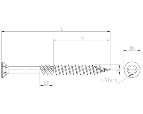 JD Plus verzonken constructieschroef met I-Star-aandrijving, 10x120 mm, verzinkt, 50 stuks