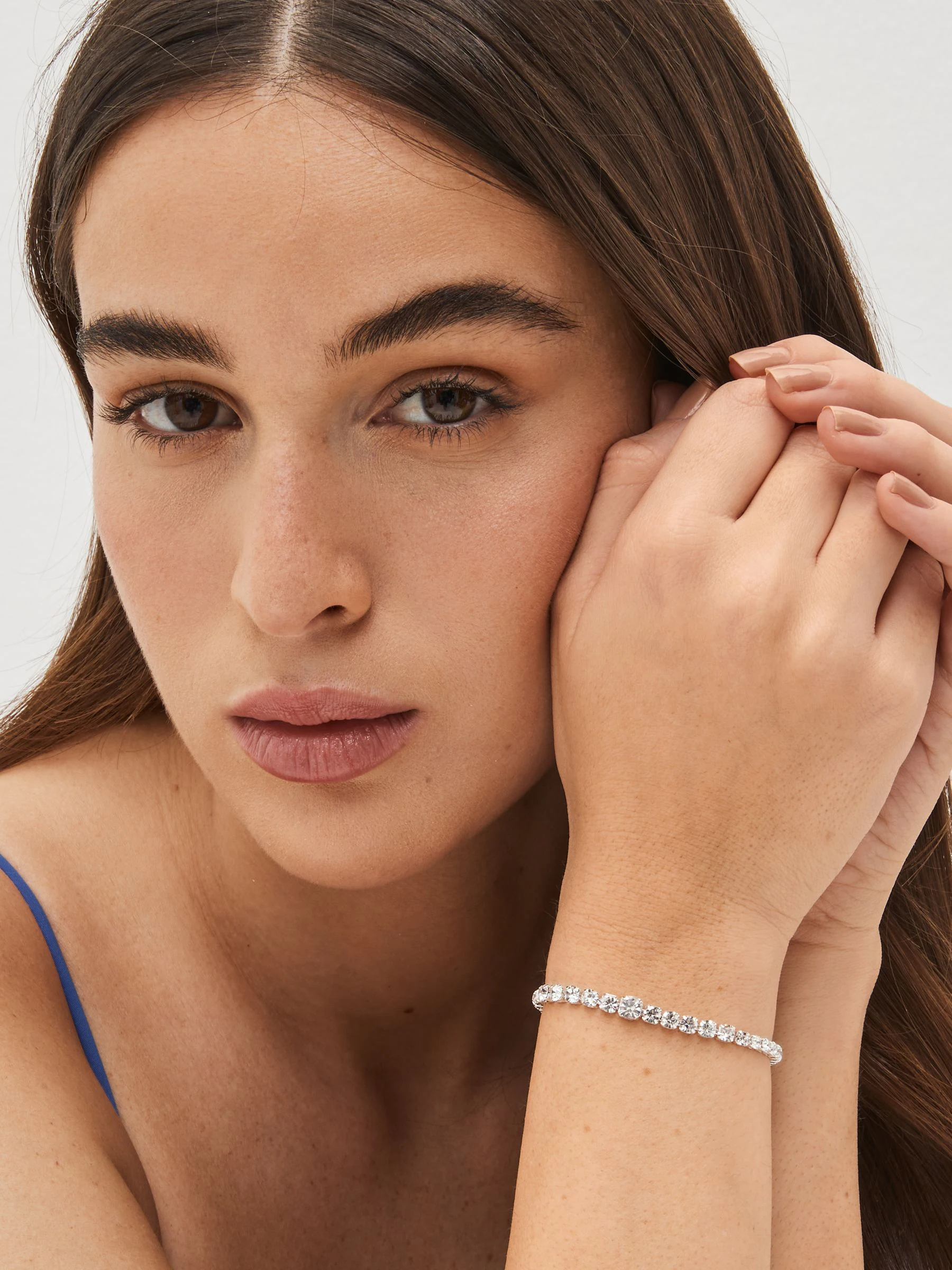 Zilverkleurig - Glinsterende armband met maatverloop