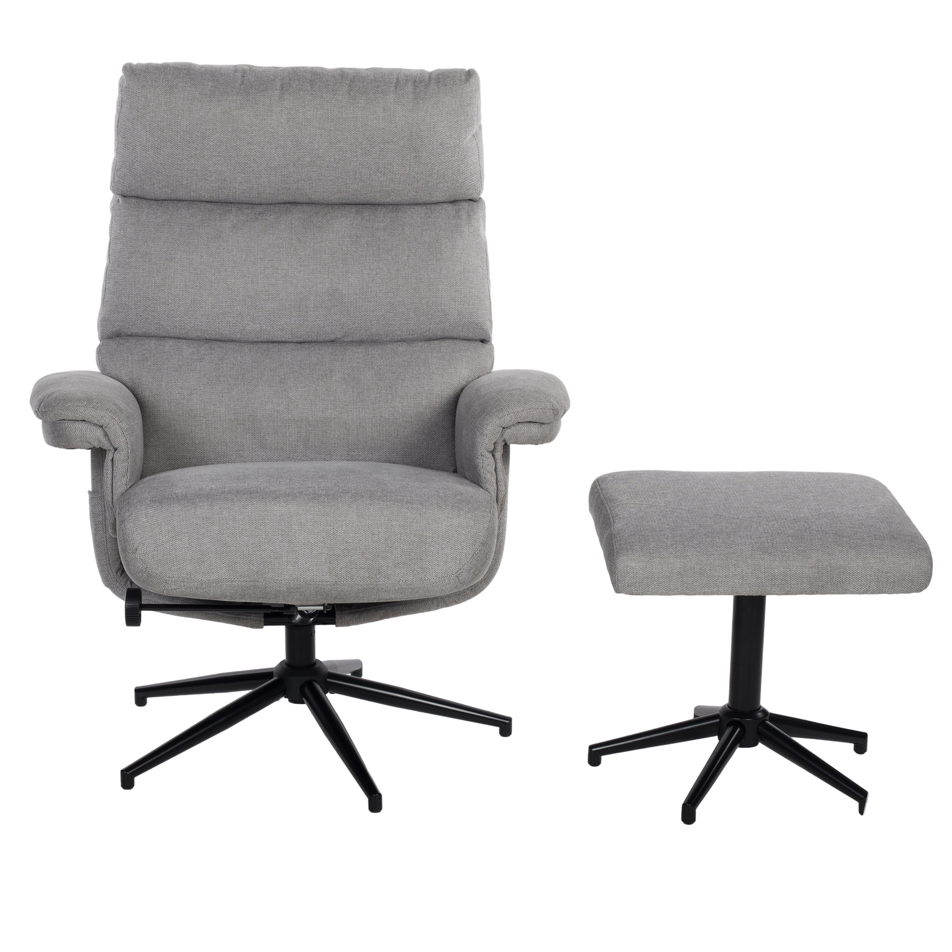 Relaxsessel mit Hocker - steingrau - Relaxfunktion