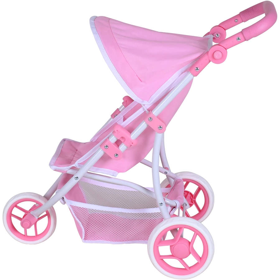 knorr toys® Puppenbuggy Jogger Lio - Princess white rose rosa
