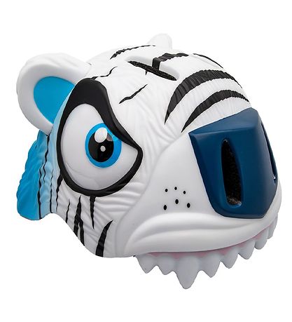 Crazy Safety Fahrradhelm m. Light - Tiger - Weiß