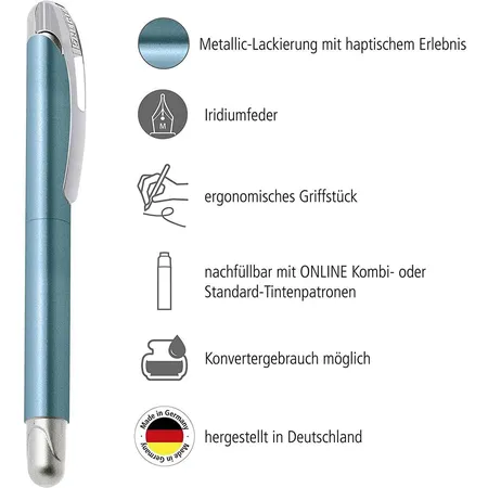 ONLINE Füller College Metallic Blue