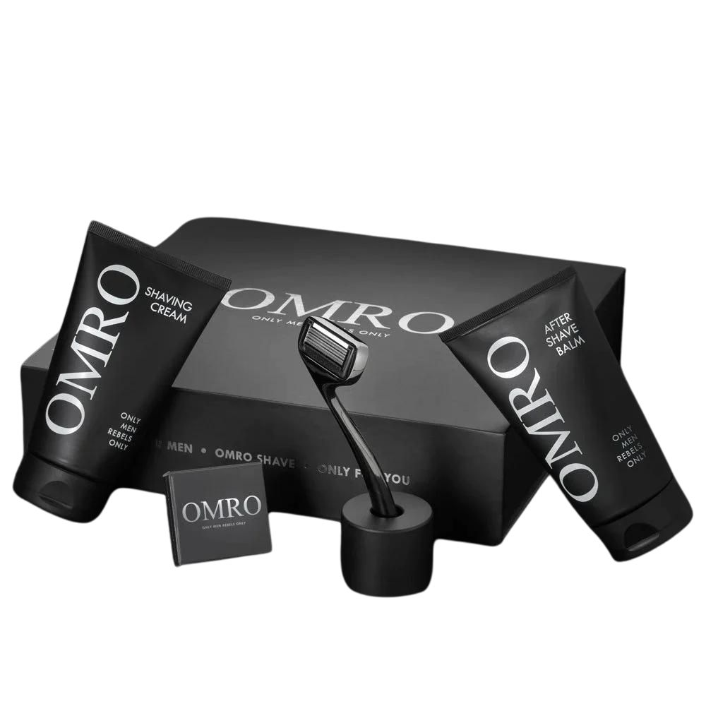 RASIERSET OMRO Shave mit Rasierer, Rasiercreme, After Shave, Rasierhalter und Rasierklingen