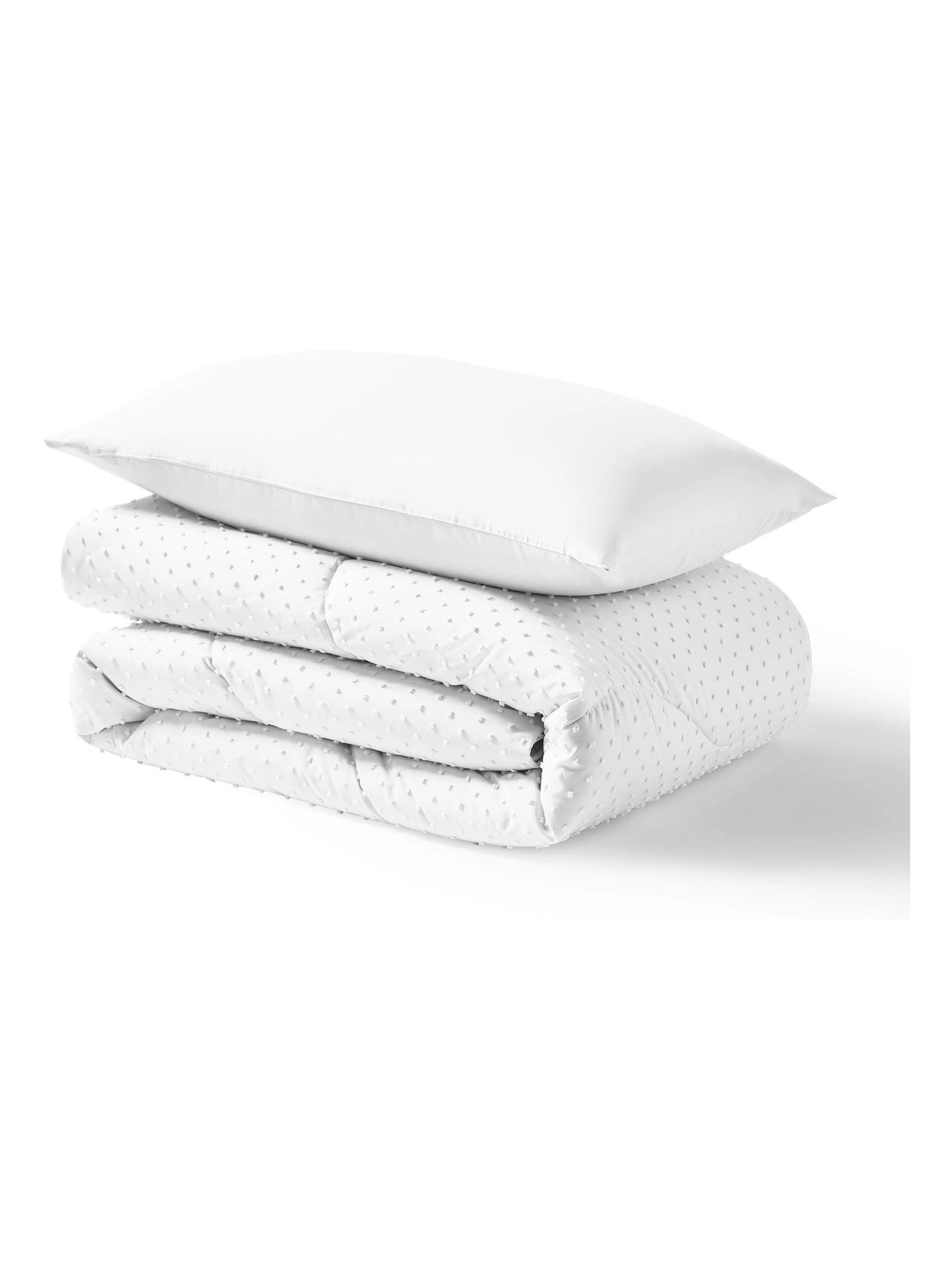 Night Lark Tufted Dot Coverless Duvet and Pillowcase Set