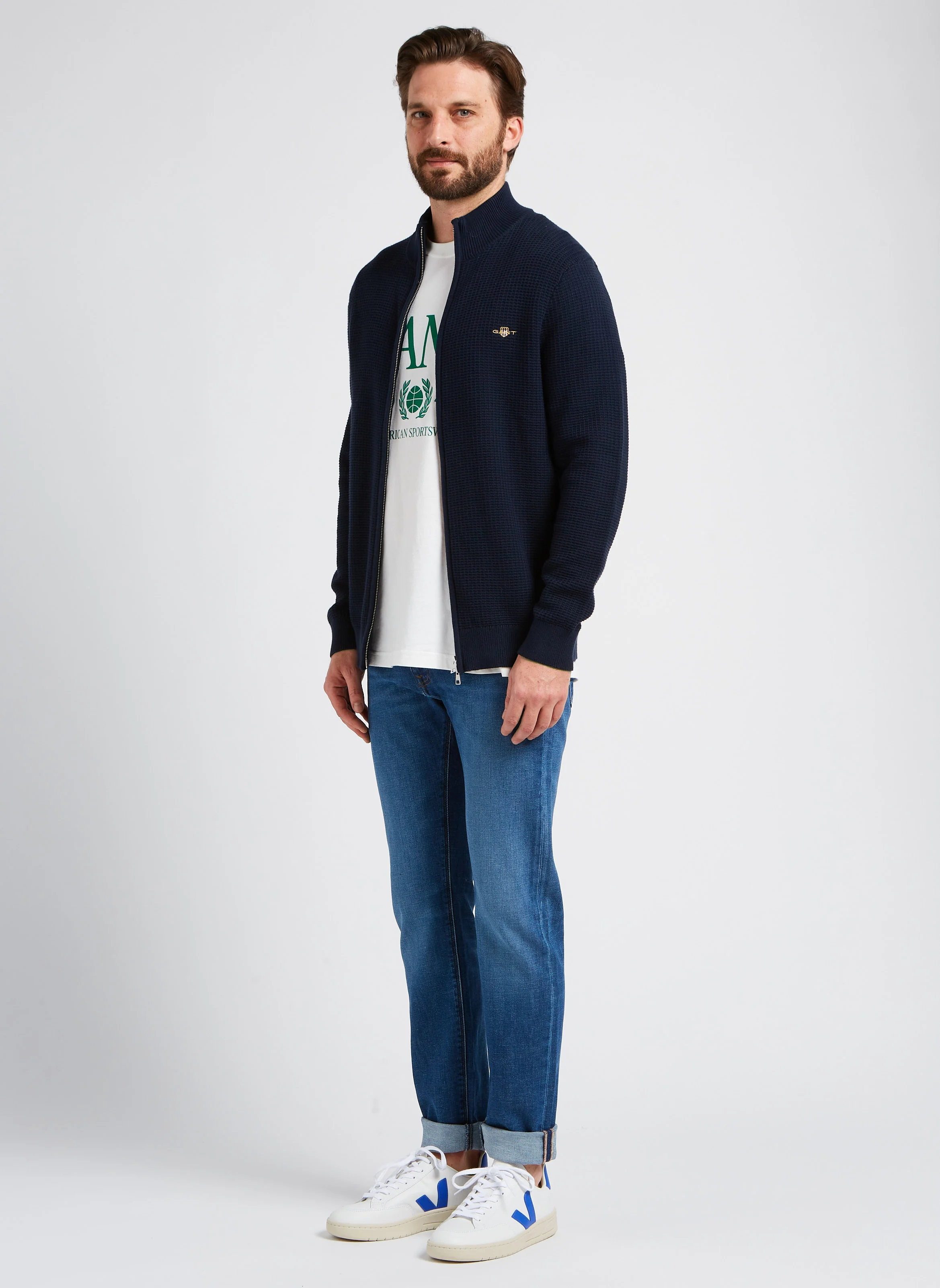 Sweat en coton texturé | Bleu